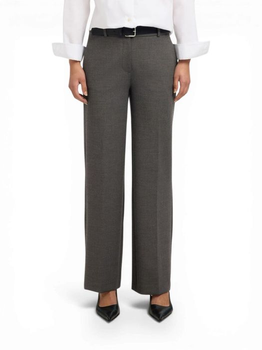 Donkergrijze geklede broek met bandplooien Selected Femme