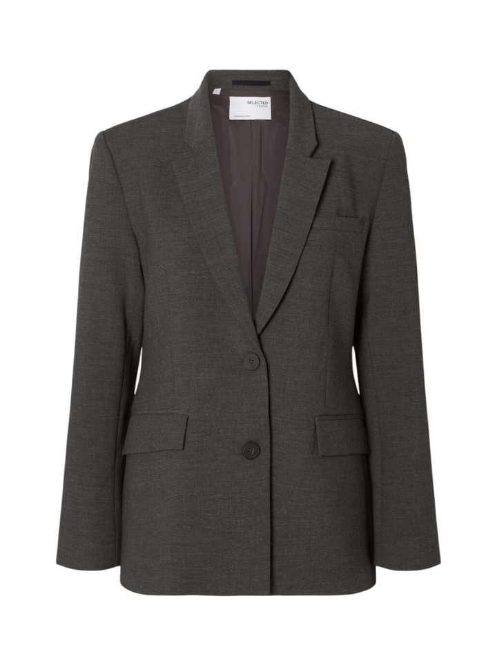 Donkergrijze geklede blazer Slfrita Selected