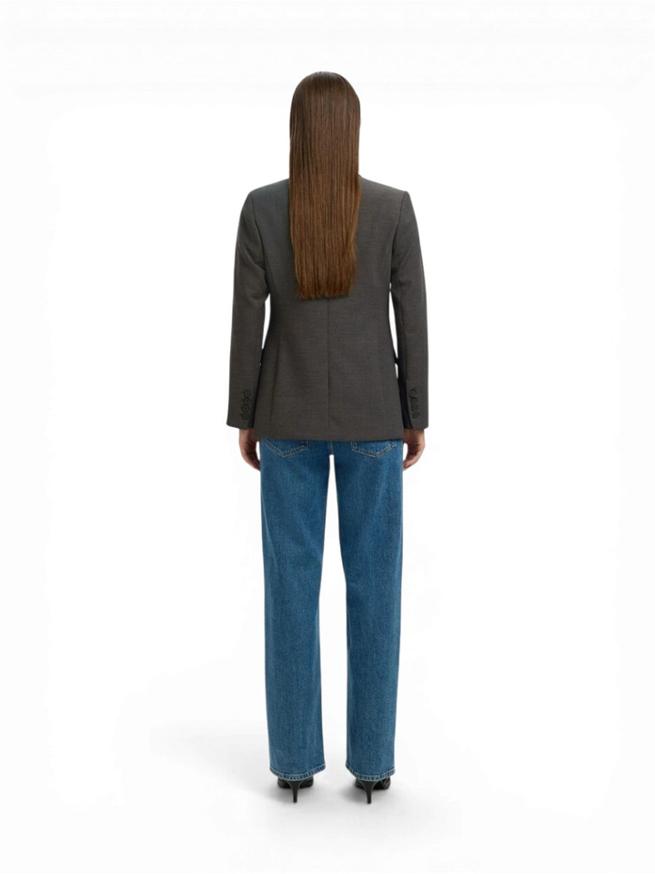 Donkergrijze geklede blazer Slfrita Selected