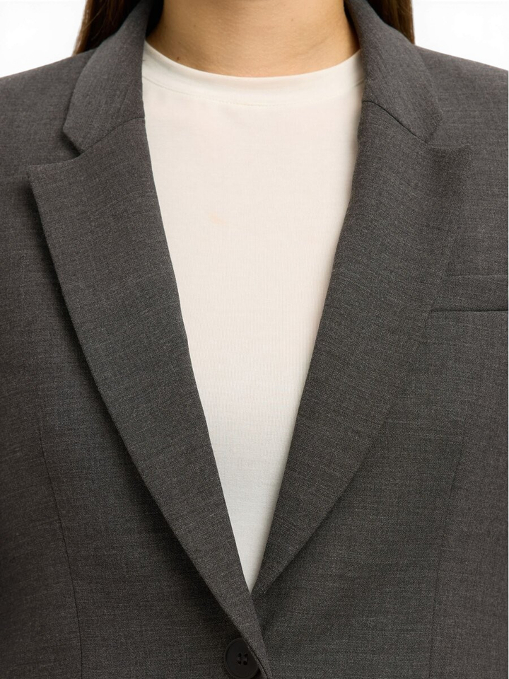 Donkergrijze geklede blazer Slfrita Selected