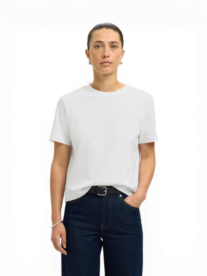 Bright White t-shirt Selected 