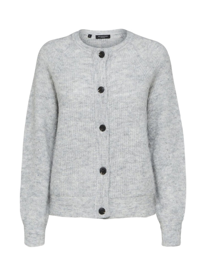 Light grey melange gilet met knopen Selected