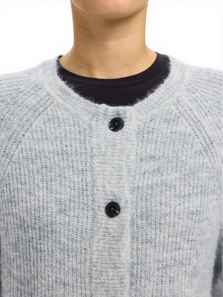 Light grey melange gilet met knopen Selected