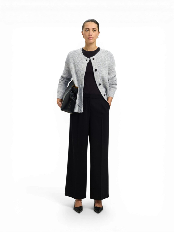 Light grey melange gilet met knopen Selected