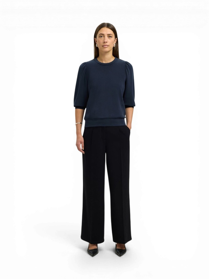 Donkerblauwe pull met driekwart mouwen Selected