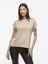 Beige t-shirt met glanzende voorzijde Viellette Vila