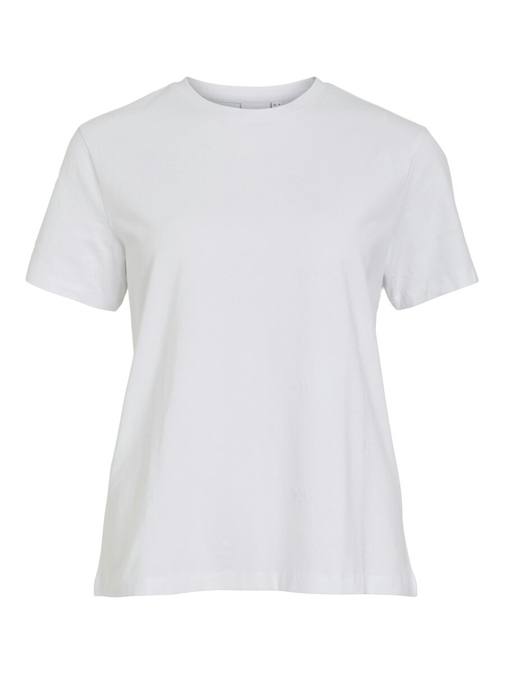 Witte t-shirt met ronde hals en korte mouwen Vinora Vila