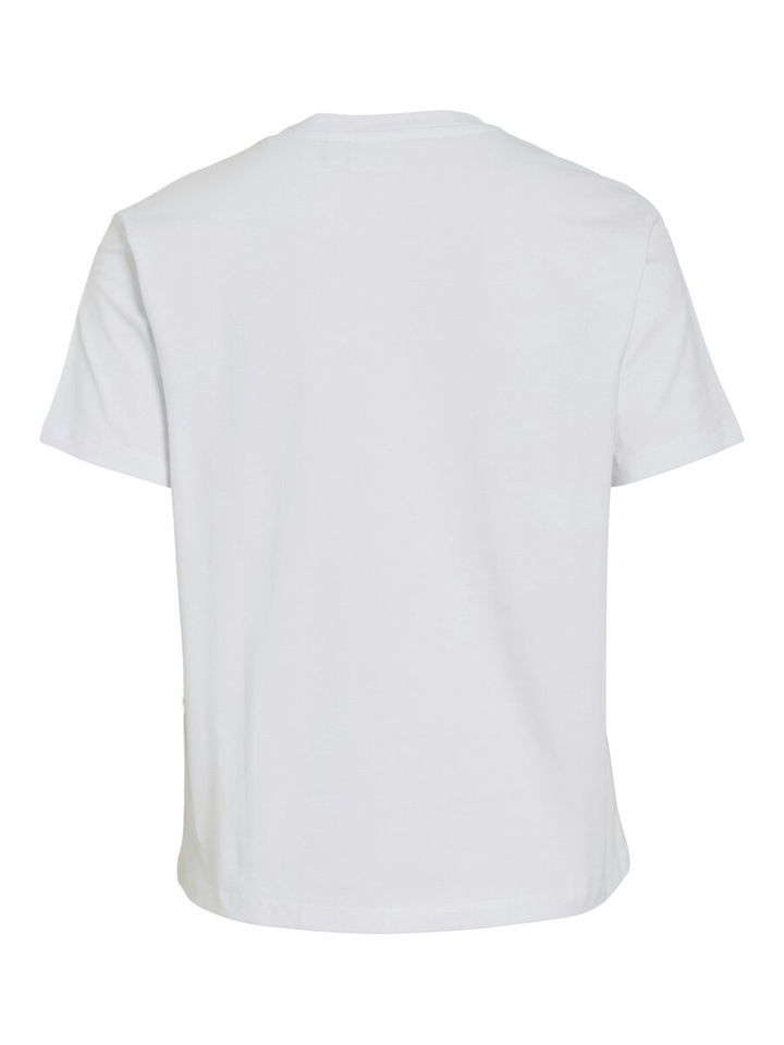 Witte t-shirt met ronde hals en korte mouwen Vinora Vila
