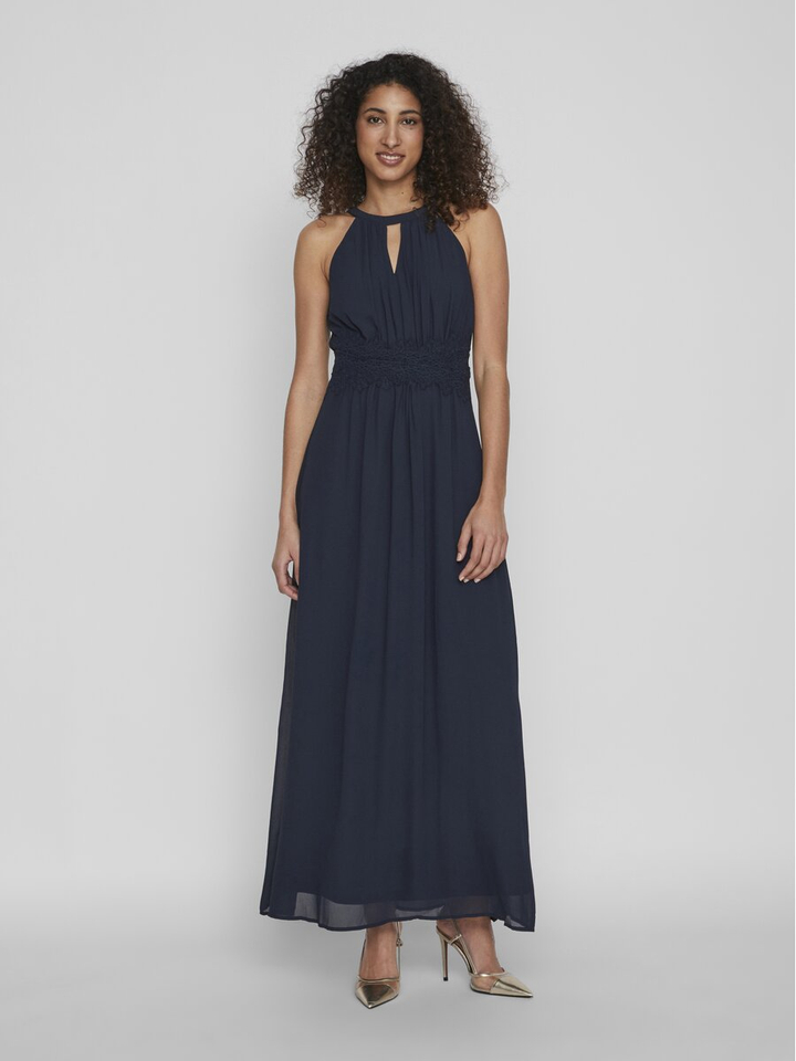 Donkerblauwe jurk met halternek Vimilina Vila
