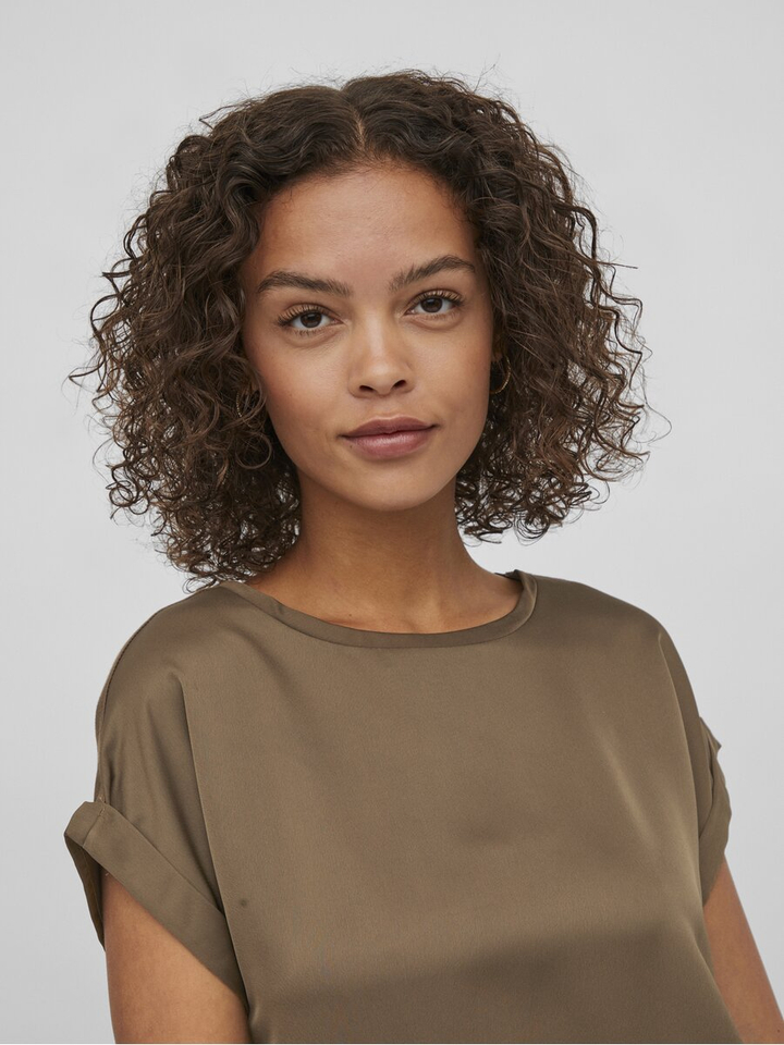 Grijze top met ronde hals Vielette Vila