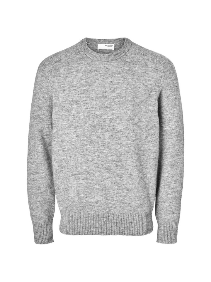 Grijze wollen trui Selected