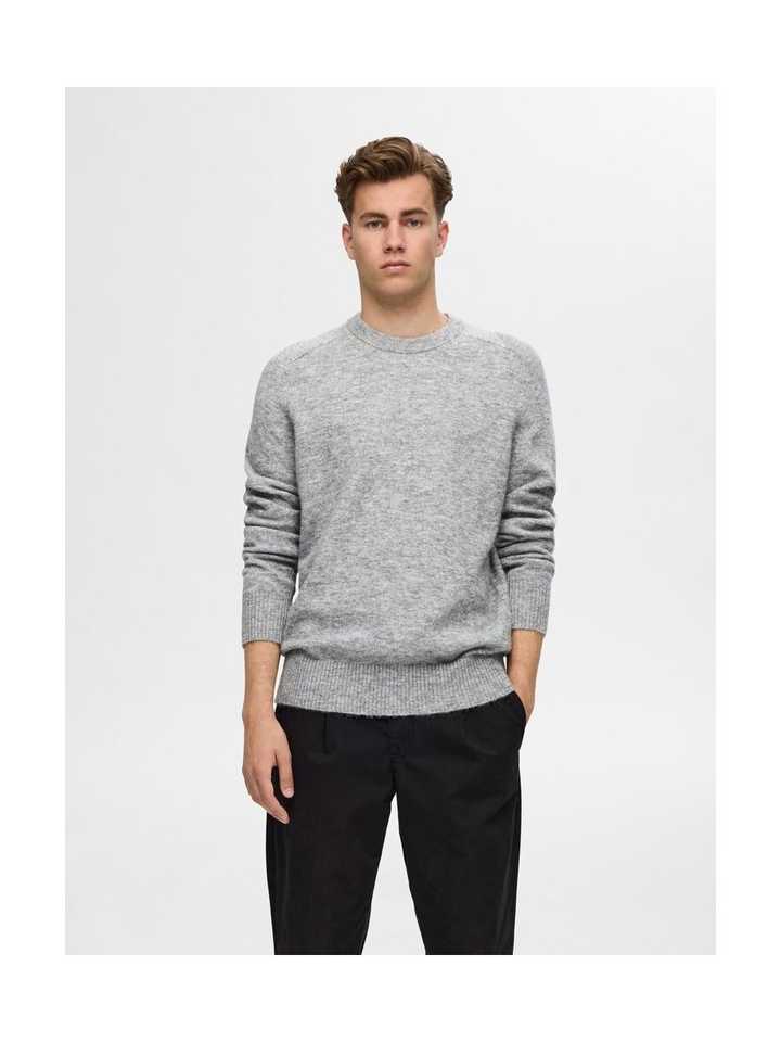 Grijze wollen trui Selected