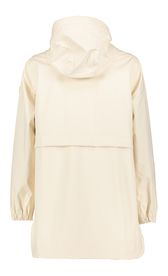 Ecru regenmantel met rits en kap Brouillard Tanta