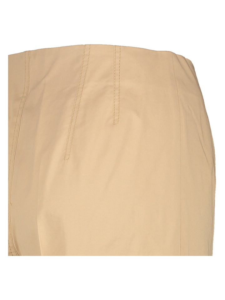 Camel kleurige wijde broek met bandplooi en hoge taille Portia Xandres