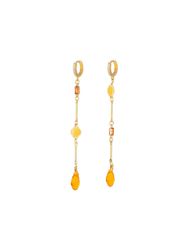 Klavertje oorbellen met aventurij kristal & zirkonia Hello Murielle Perrotti 