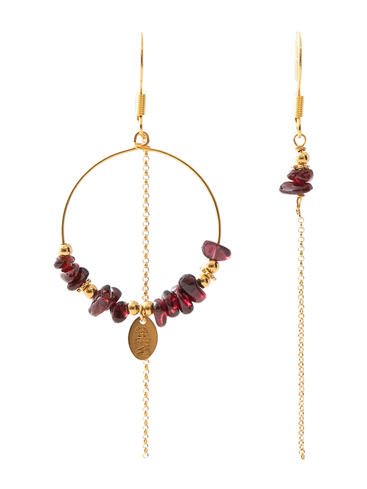 Asymmetrische oorbellen creool GBU Murielle Perrotti