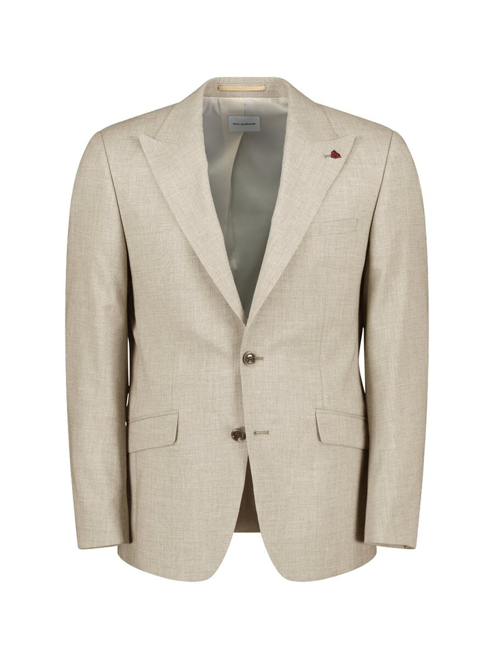 Beige blazer met donkerbruine knoopsluiting Sakkos Roy Robson