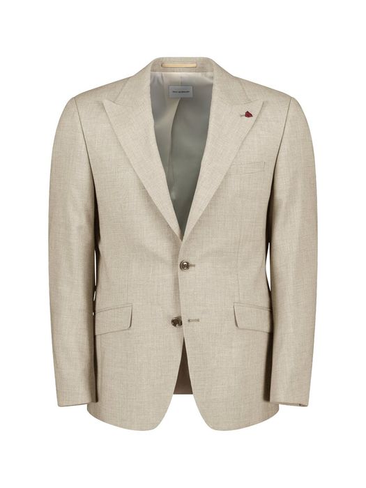Beige blazer met donkerbruine knoopsluiting Sakkos Roy Robson