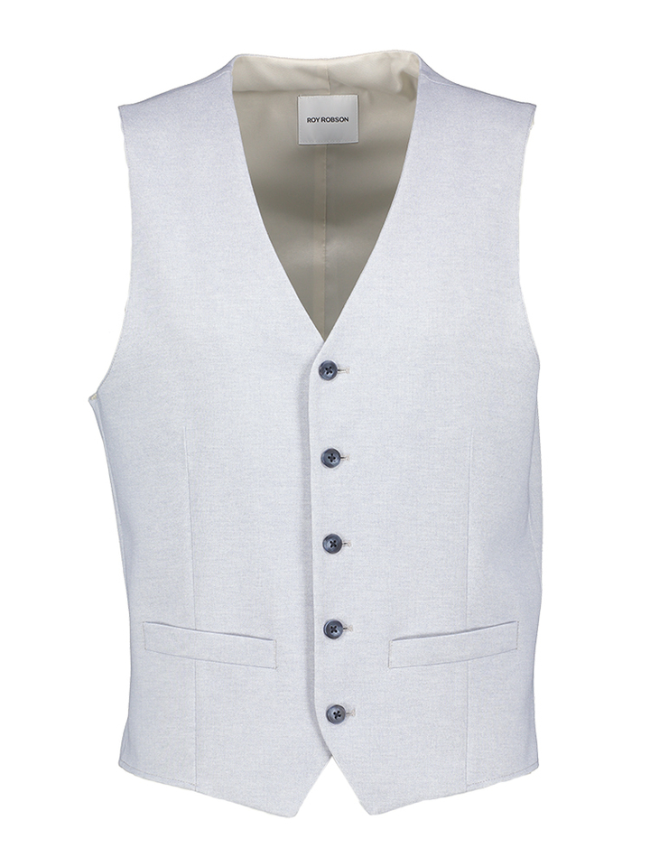 Blauwe gilet met lichte structuur Roy Robson