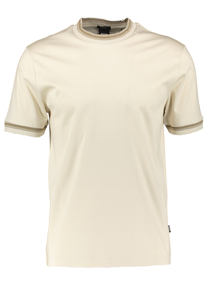Beige t-shirt met boord detail Tessler Hugo Boss