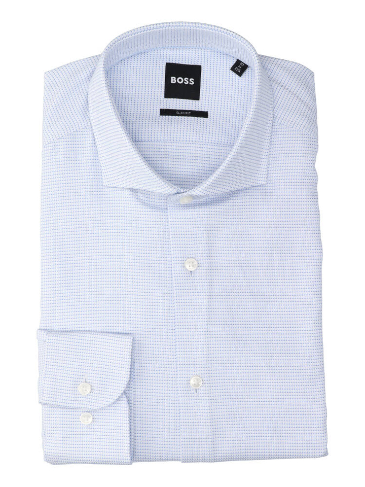Blauw geruit hemd (slim fit) met lange mouwen Hugo Boss 