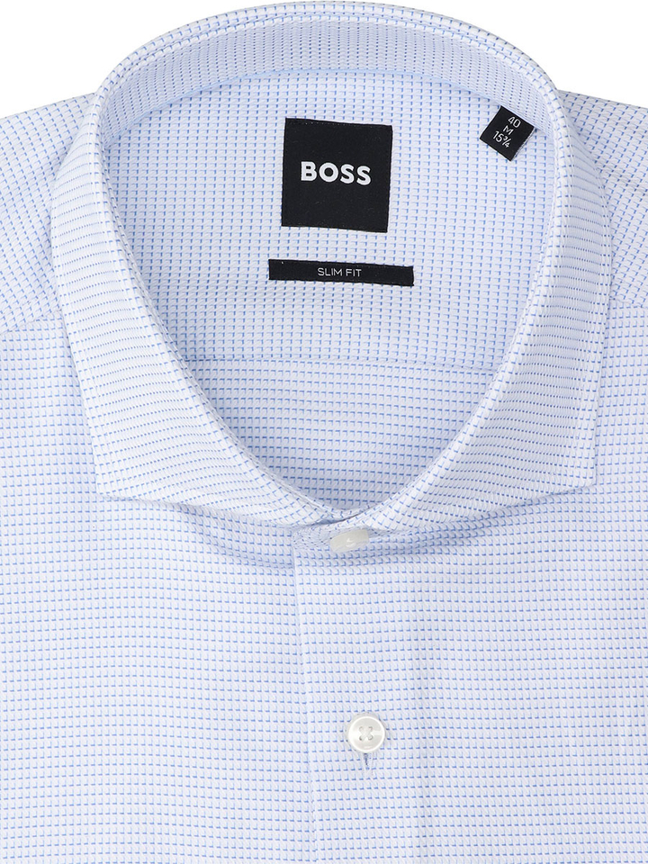 Blauw geruit hemd (slim fit) met lange mouwen Hugo Boss 