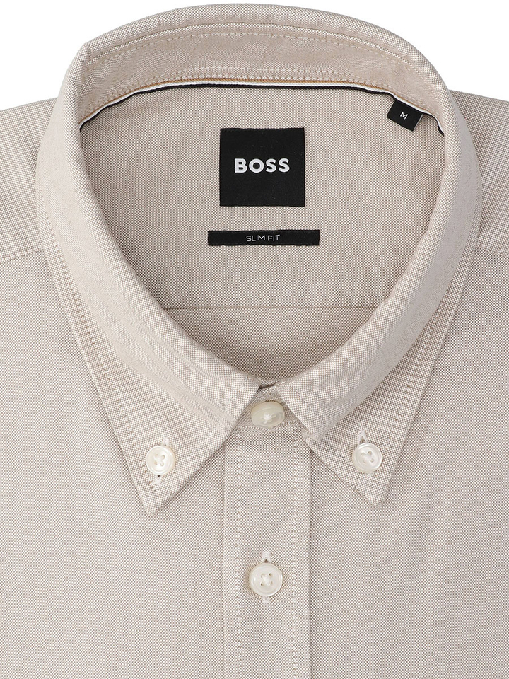 Beige katoenen hemd (slim fit) met lange mouwen Hugo Boss 