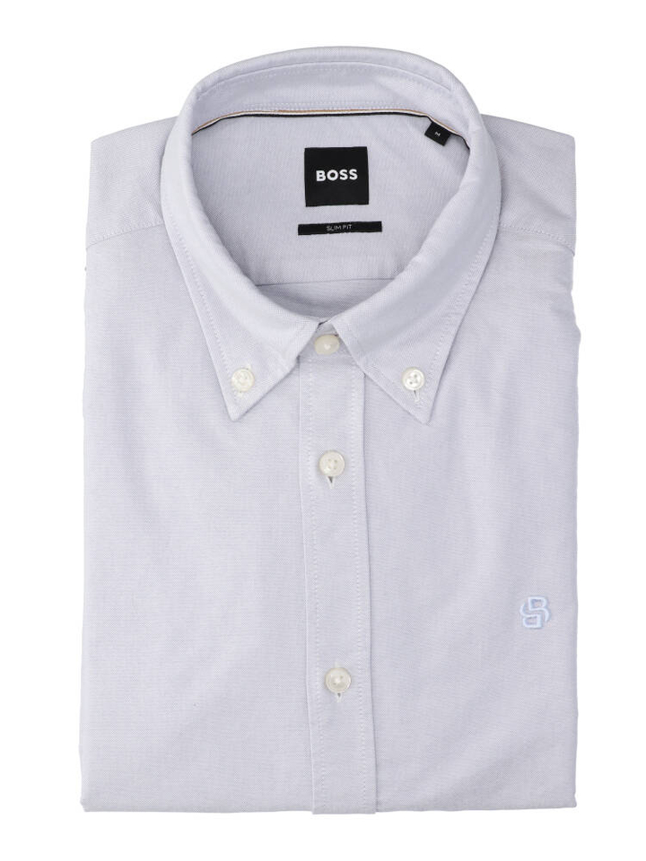 Lichtblauw katoenen hemd (slim fit) met lange mouwen 