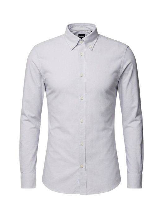 Lichtblauw katoenen hemd (slim fit) met lange mouwen
