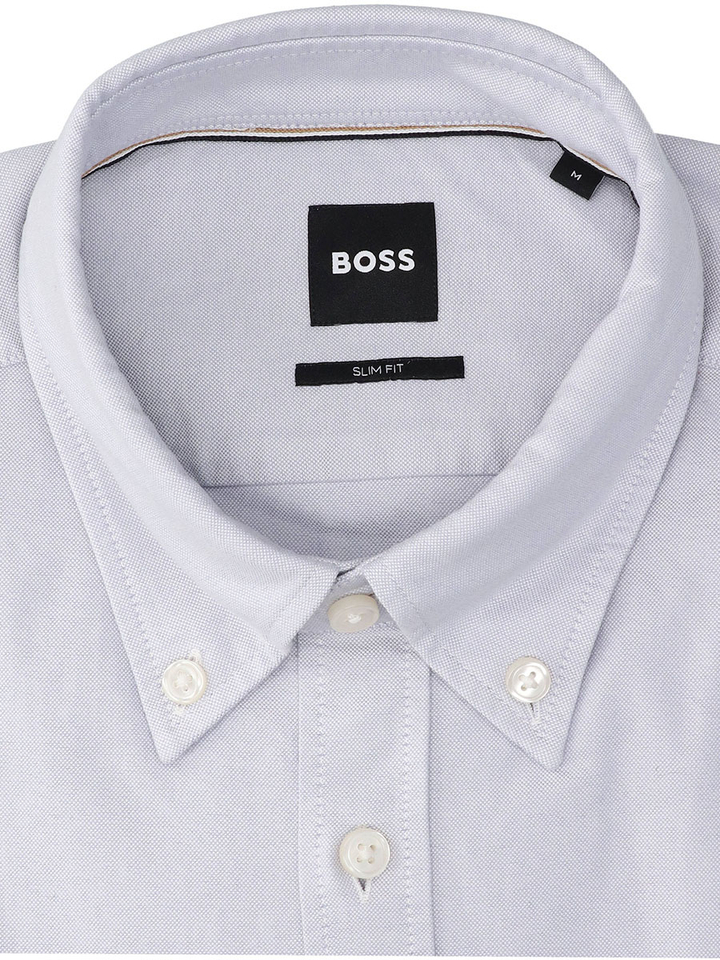 Lichtblauw katoenen hemd (slim fit) met lange mouwen 