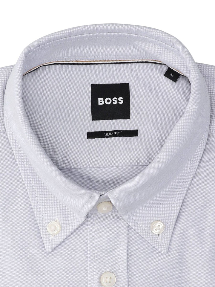 Lichtblauw katoenen hemd (slim fit) met lange mouwen