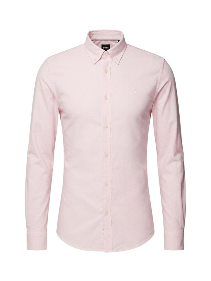 Roze katoenen hemd (slim fit) met lange mouwen Hugo Boss 
