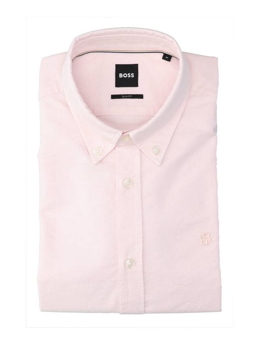 Roze katoenen hemd (slim fit) met lange mouwen Hugo Boss