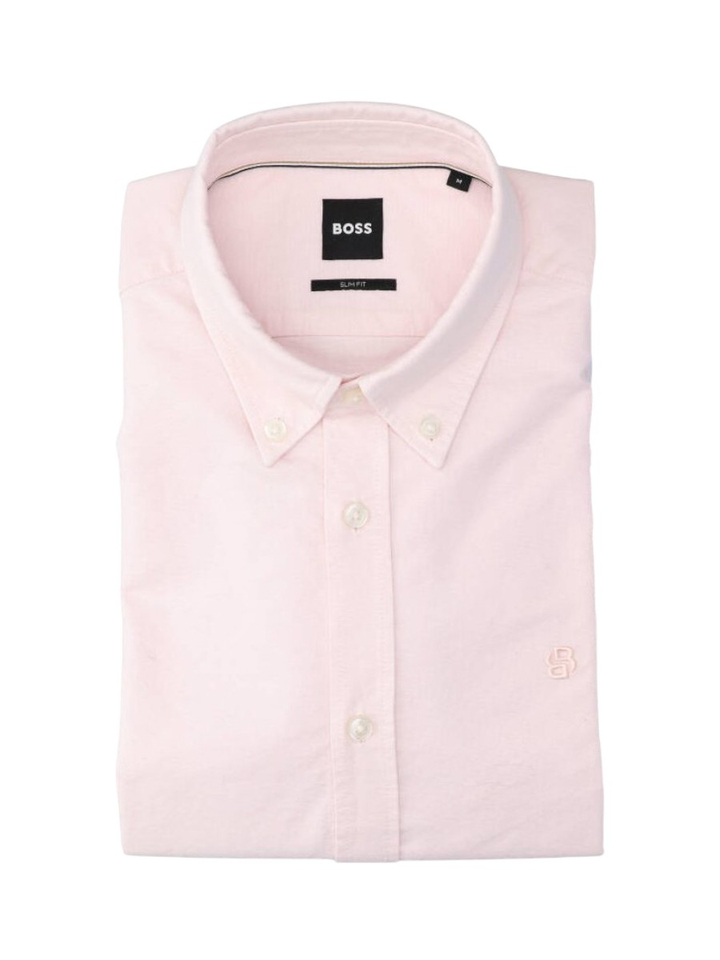Roze katoenen hemd (slim fit) met lange mouwen Hugo Boss 