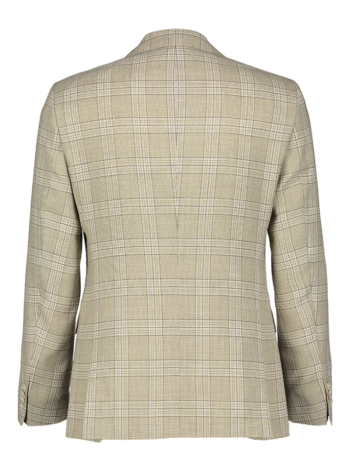 Beige groen geruite blazer Hutson Hugo Boss