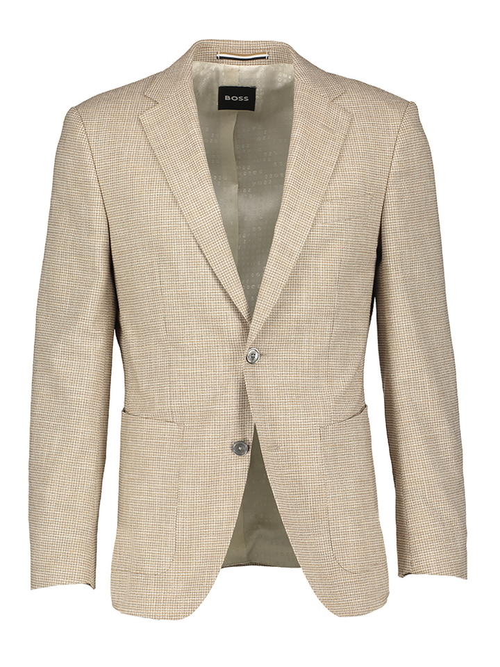 Beige geruite blazer Hutson Hugo Boss
