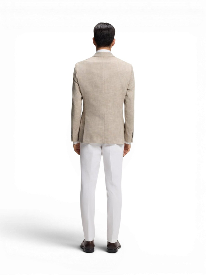 Beige geruite blazer Hutson Hugo Boss