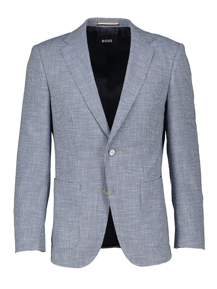 Blauwe geruite blazer Hutson Hugo Boss