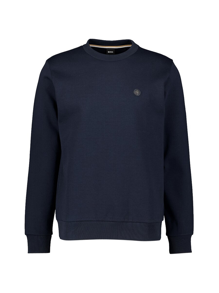 Donkerblauwe sweater met logo Hugo Boss