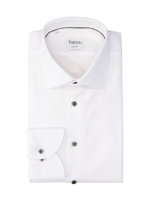 Wit katoenen hemd (regular fit) met lange mouwen Fakts