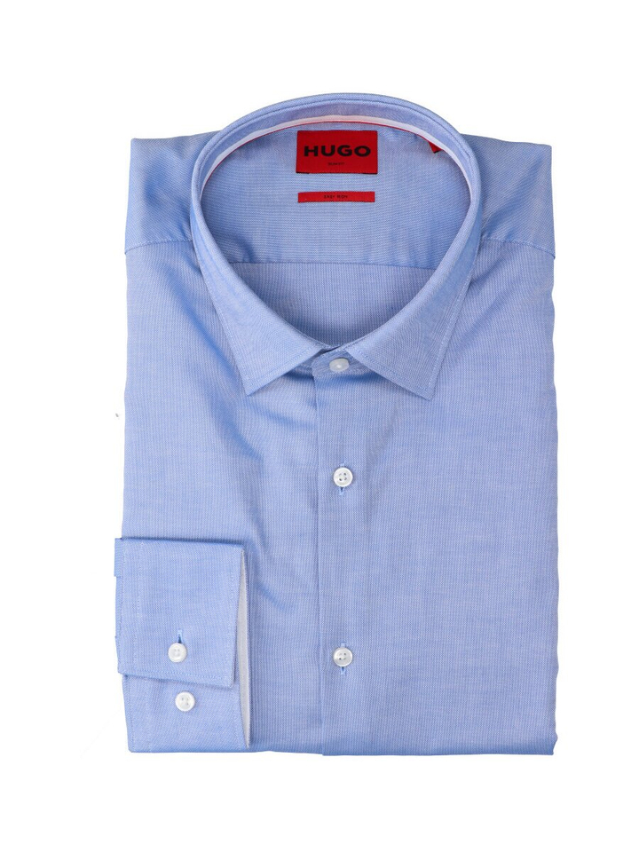 Lichtblauw katoenen hemd (slim fit) met lange mouwen Koey Hugo Boss