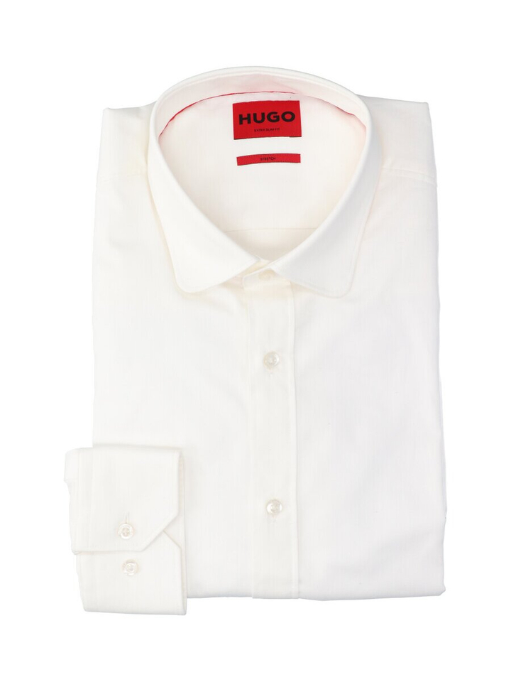 Wit katoenen hemd (extra slim fit) met lange mouwen Hugo Boss