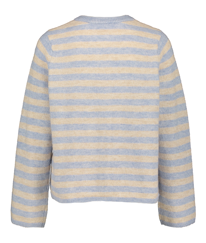Blauw beige gestreepte cardigan Selected 