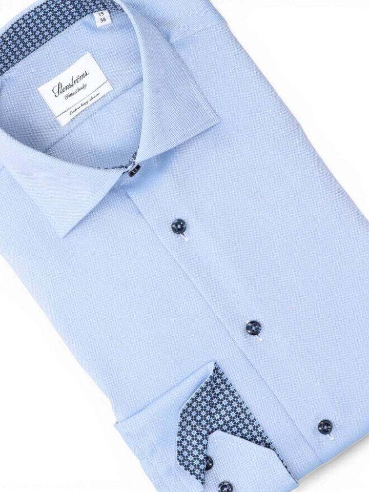Light blue katoenen hemd ( regular fit) met extra lange mouwen Stentröms 