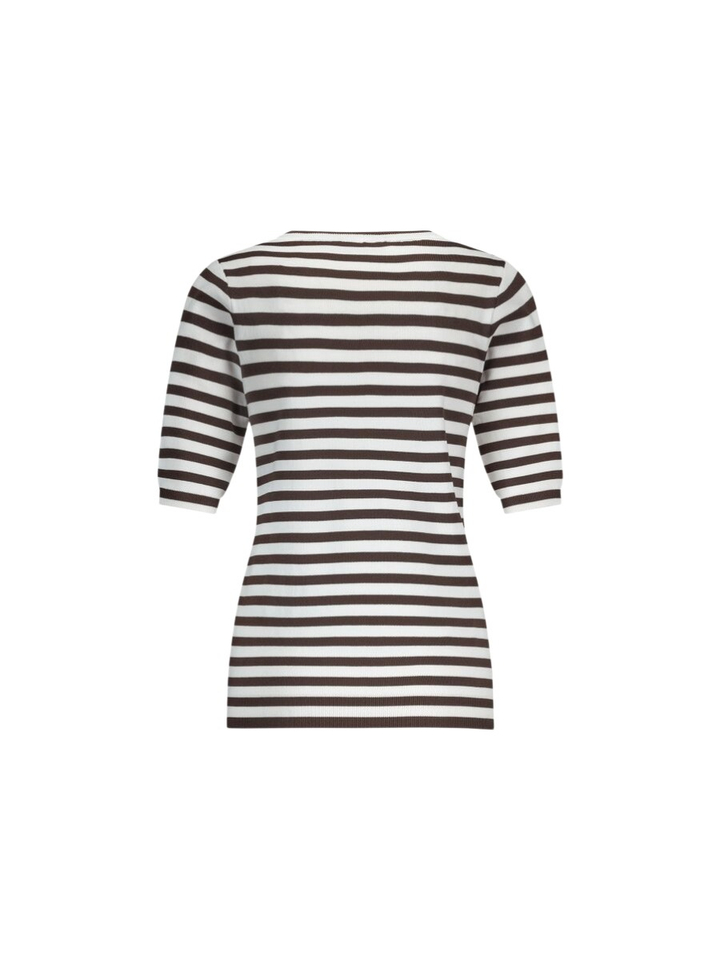 Bruine ecru gestreepte t-shirt Studio Anneloes