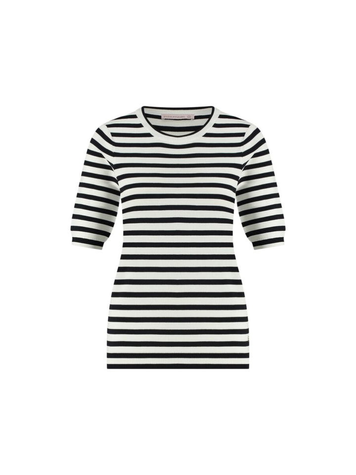 Blauwe ecru gestreepte t-shirt Studio Anneloes
