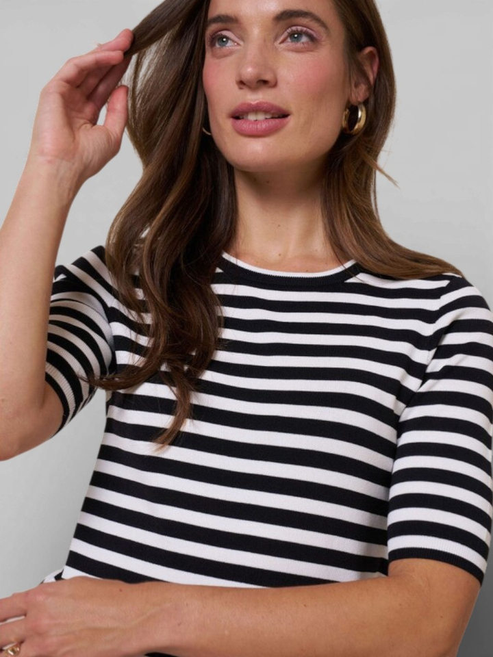 Blauwe ecru gestreepte t-shirt Studio Anneloes