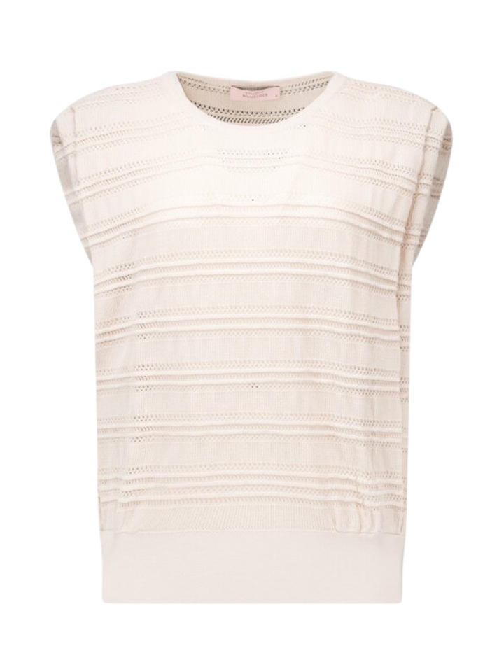 Beige top met schoudervulling Studio Anneloes 