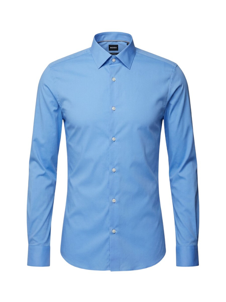 Bright Blue katoenen hemd (slim fit) met lange mouwen Hugo Boss