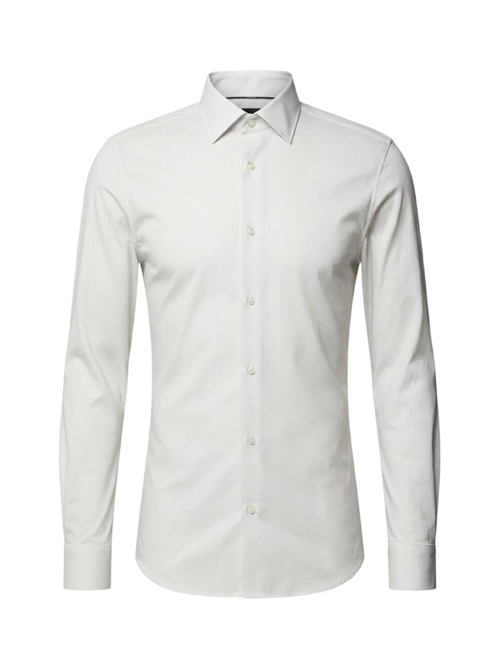 Wit katoenen hemd (slim fit) met lange mouwen Hank Hugo Boss
